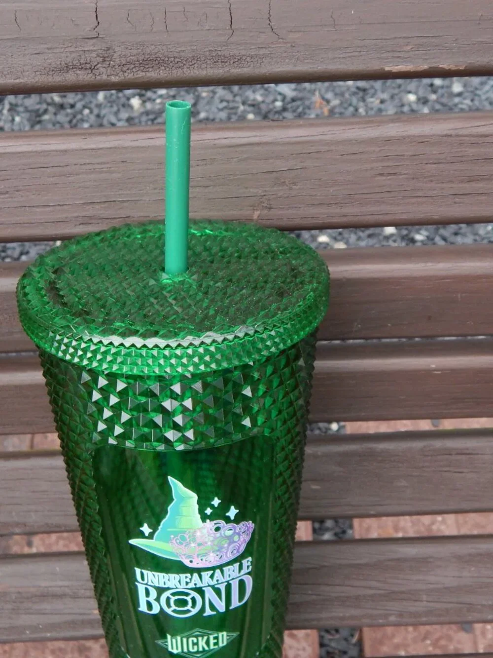 WICKED Green Diamond Tumbler Straw Lid Cup “Unbreakable Bond”